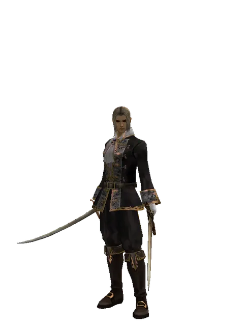 Saber*Spinebone Sword on a male Human fighter, front view