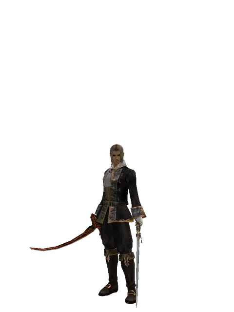 Shamshir*Raid Sword on a male Human fighter, front view