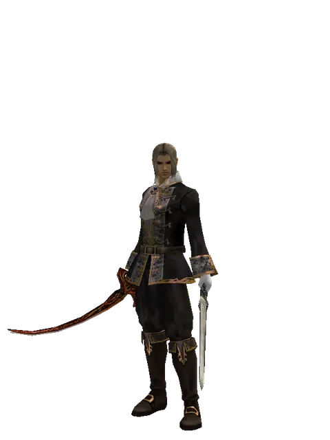 Shamshir*Spirit Sword on a male Human fighter, front view