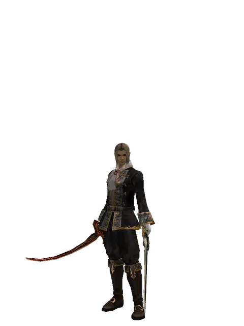Shamshir*Sword of Delusion on a male Human fighter, front view