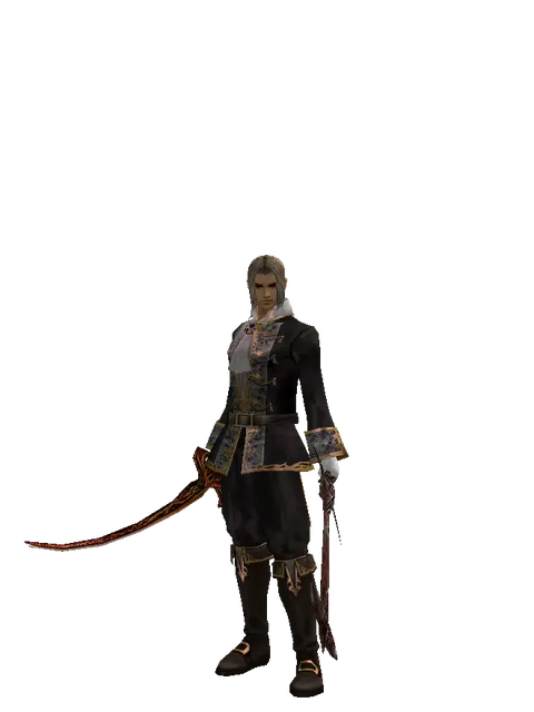 Shamshir*Sword of Nightmare on a male Human fighter, front view
