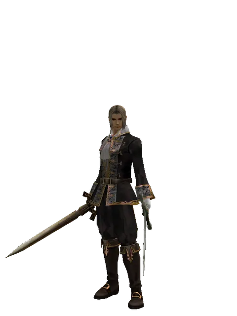 Spinebone Sword*Artisan's Sword on a male Human fighter, front view