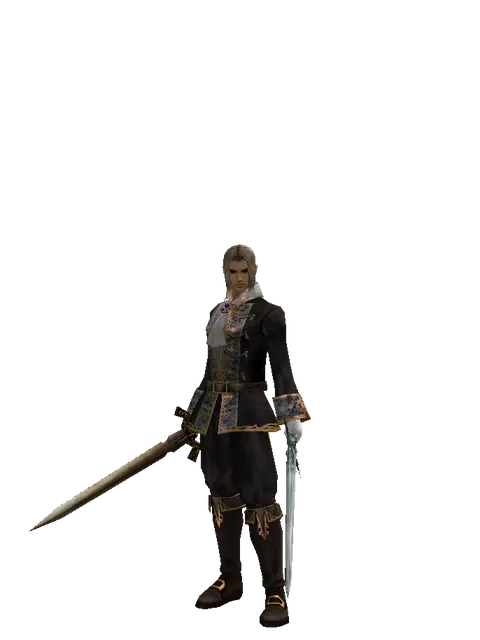 Spinebone Sword*Elven Long Sword on a male Human fighter, front view