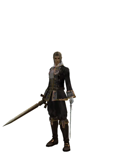 Spinebone Sword*Elven Sword on a male Human fighter, front view