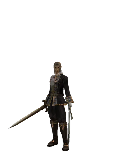 Spinebone Sword*Knight's Sword on a male Human fighter, front view