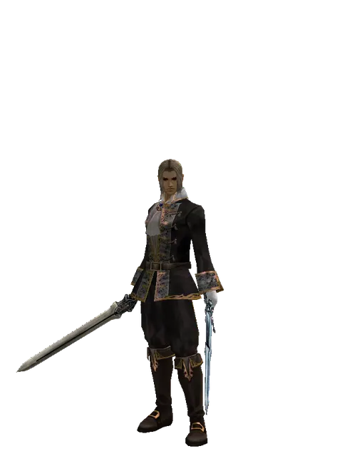 Spirit Sword*Caliburs on a male Human fighter, front view