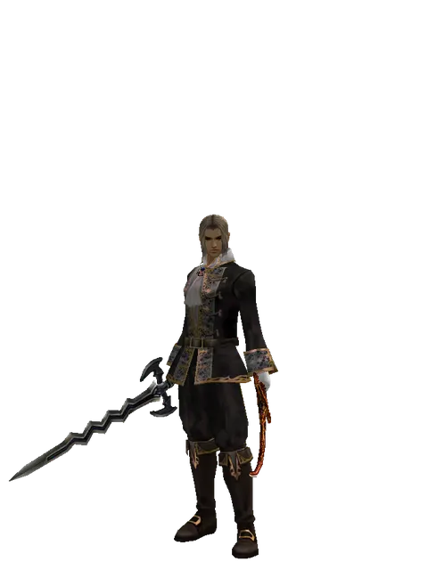 Stormbringer*Shamshir on a male Human fighter, front view