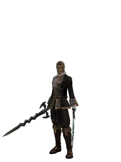 Stormbringer*Tsurugi on a male Human fighter, front view