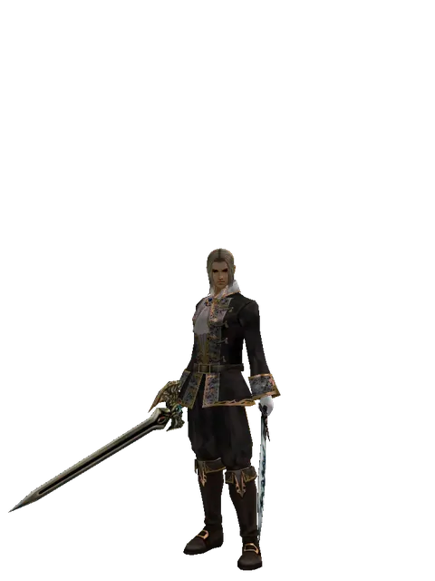 Sword of Delusion*Tsurugi on a male Human fighter, front view