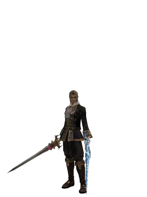 Vesper Dual Sword on a male Human fighter, front view