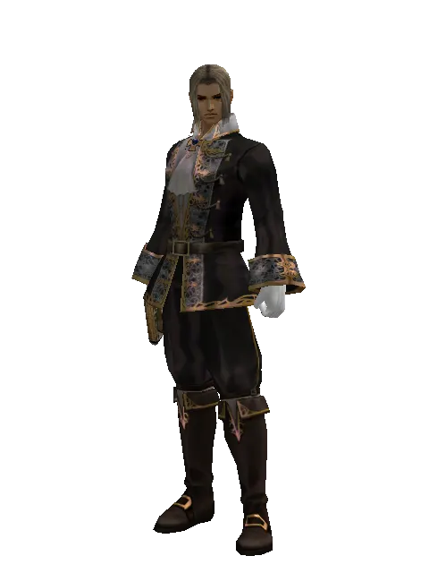 Blue Crystal Skull on a male Human fighter, front view