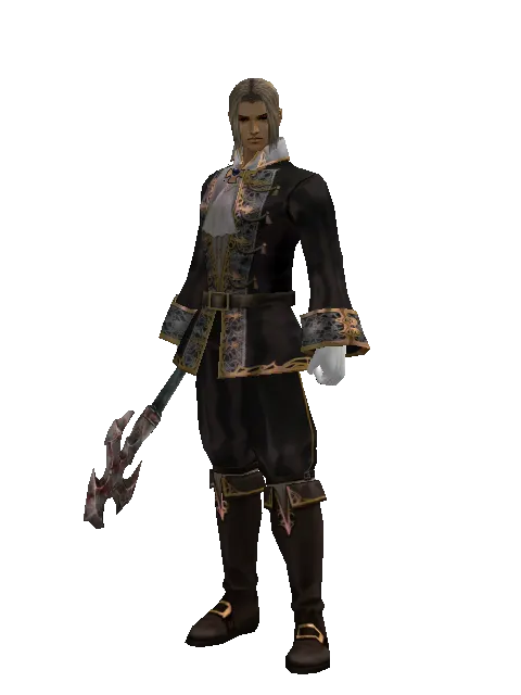 Crucifix of Blood on a male Human fighter, front view