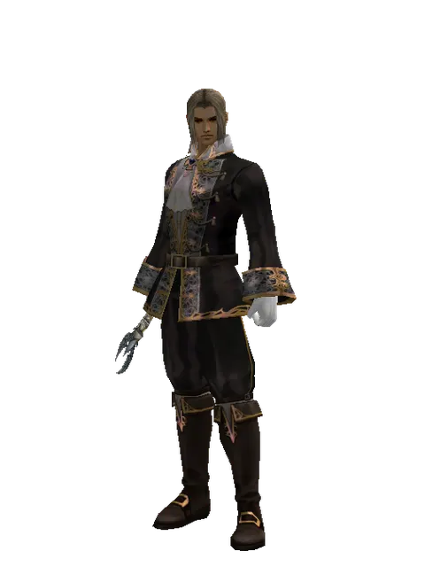 Divine Tome on a male Human fighter, front view