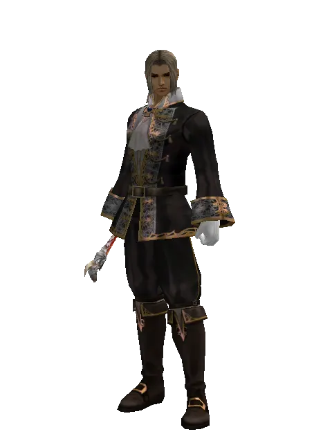 Tome of Blood on a male Human fighter, front view