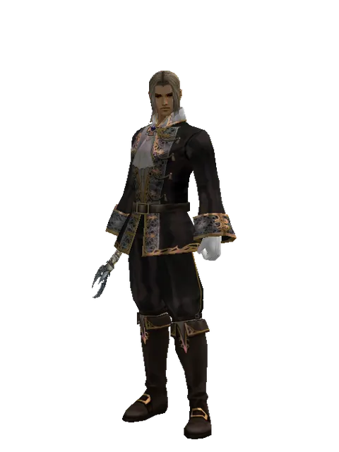 Traveler's Wand on a male Human fighter, front view