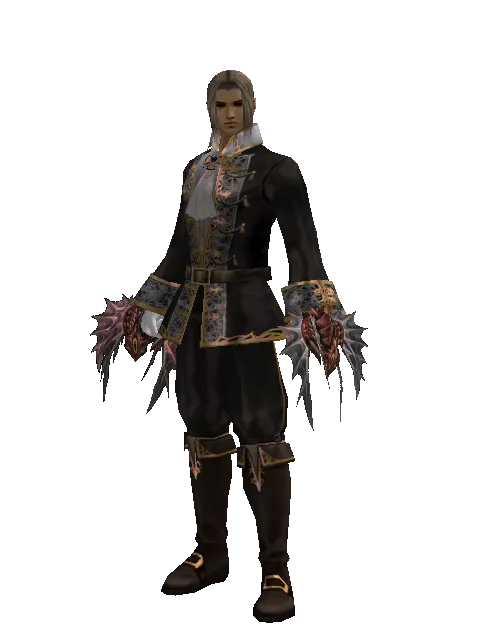 Demon Splinter on a male Human fighter, front view