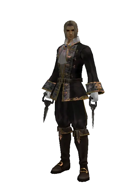 Single-Edged Jamadhr on a male Human fighter, front view