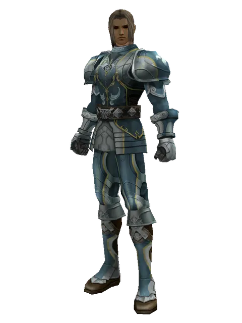 Clan Oath Set - Heavy on a male Human fighter, front view