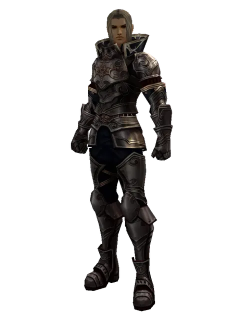Doom Plate Set on a male Human fighter, front view