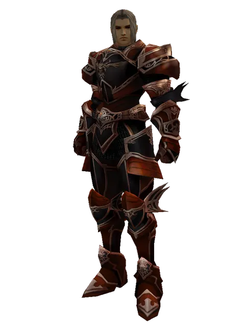 Set of Nightmare on a male Human fighter, front view