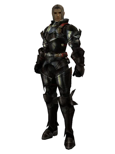 Tallum Plate Set on a male Human fighter, front view