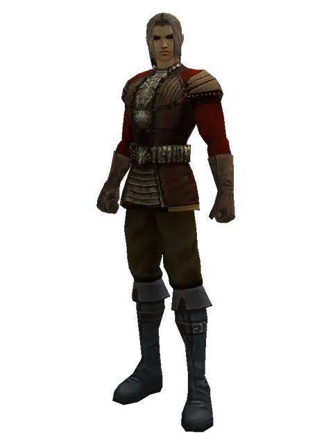 Banded Mithril (light armor) on a male Human fighter, front view