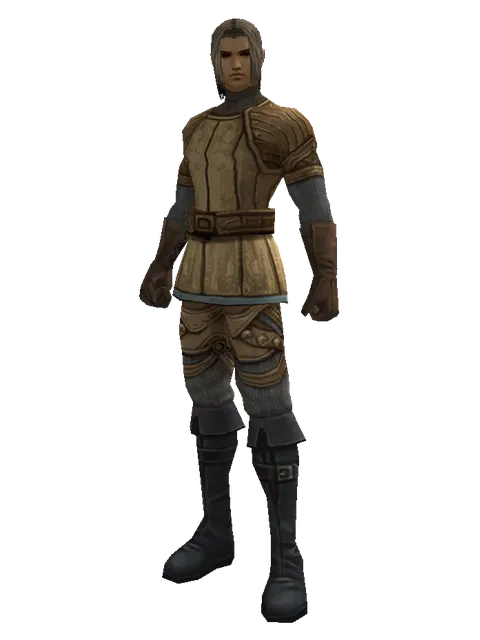 Cotton (light armor) on a male Human fighter, front view