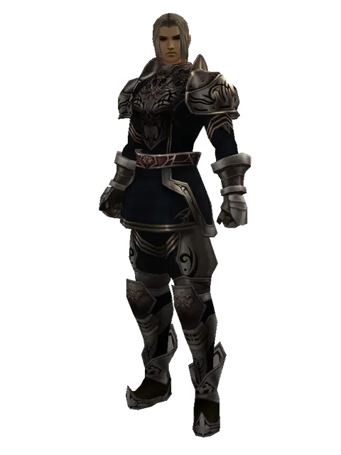 Leather Set of Doom on a male Human fighter, front view
