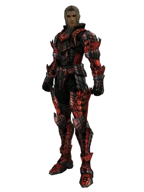 Draconic Leather Set on a male Human fighter, front view