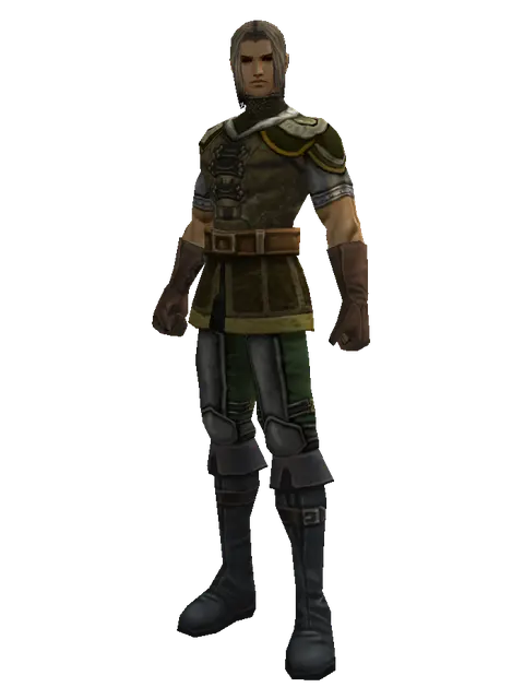 Hard Leather (light armor) on a male Human fighter, front view