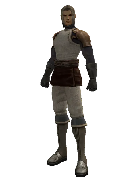 Leather (light armor) on a male Human fighter, front view
