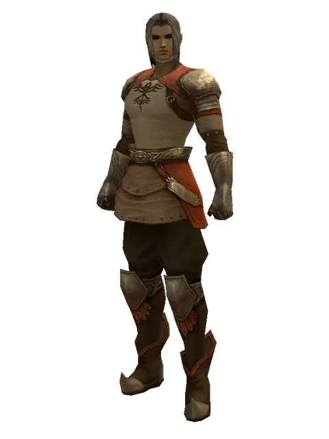 Manticore Skin Set on a male Human fighter, front view