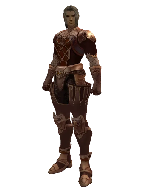 Leather Set of Nightmare on a male Human fighter, front view