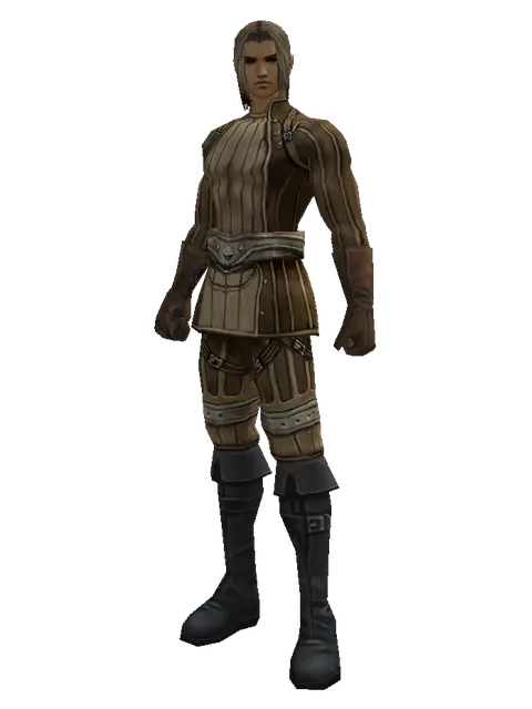 Puma Skin (light armor) on a male Human fighter, front view