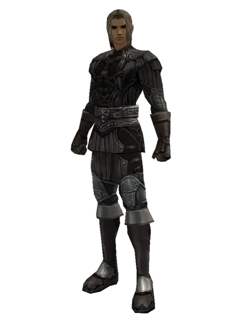 Reinforced Leather Set on a male Human fighter, front view