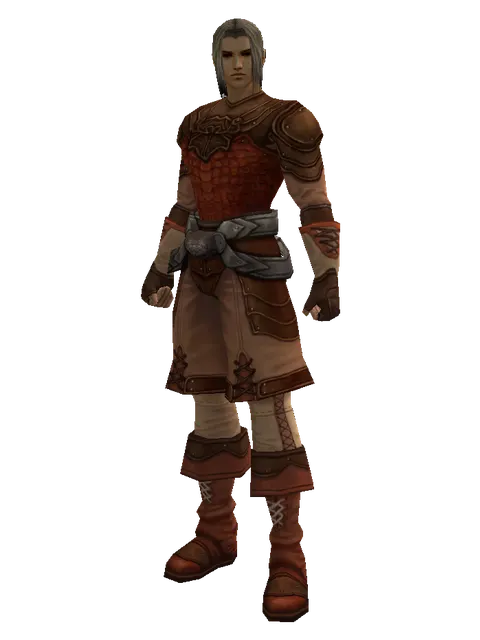 Salamander (light armor) on a male Human fighter, front view