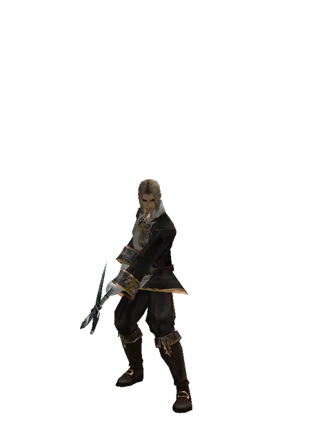 Bec de Corbin on a male Human fighter, front view