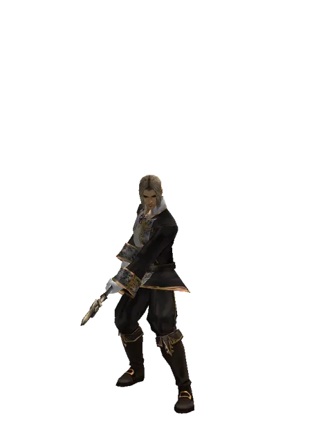 Complete Spear of Silenos on a male Human fighter, front view