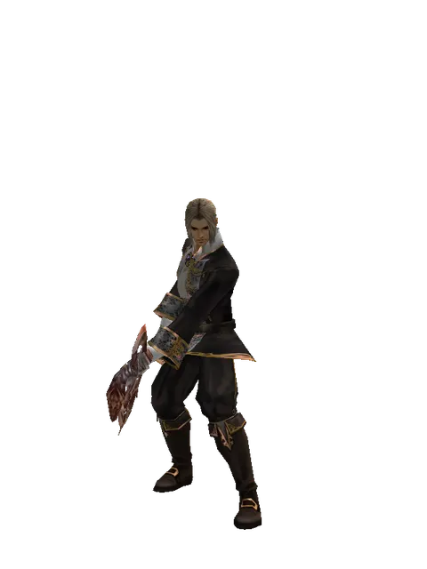 Dragon Claw Axe on a male Human fighter, front view
