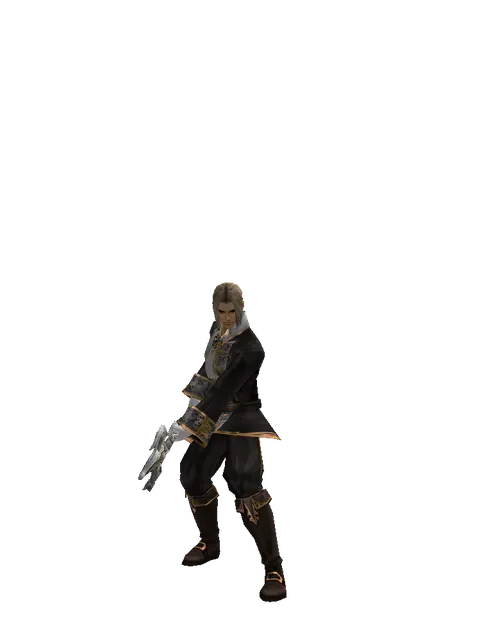 Dwarven Trident on a male Human fighter, front view