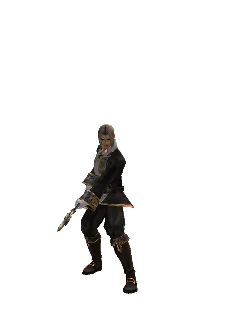 Great Spear on a male Human fighter, front view