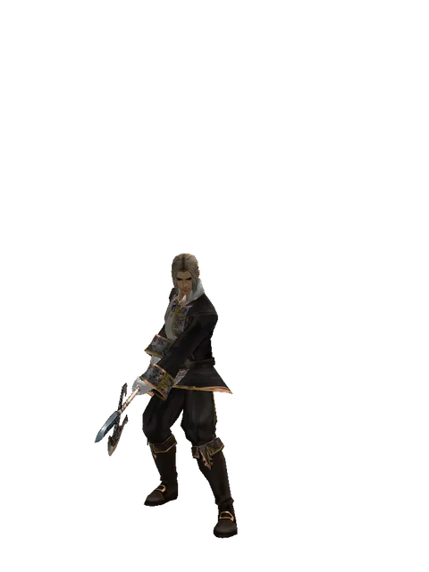 Halberd on a male Human fighter, front view