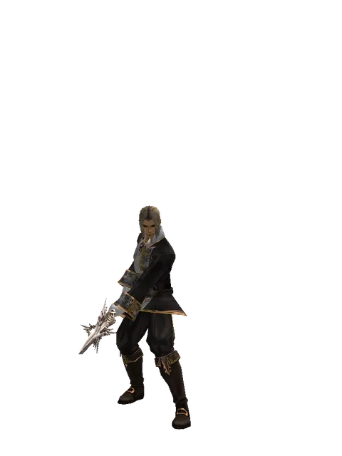 Infinity Spear on a male Human fighter, front view
