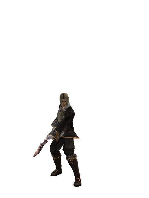 Lance on a male Human fighter, front view