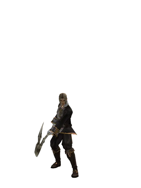 Orcish Glaive on a male Human fighter, front view