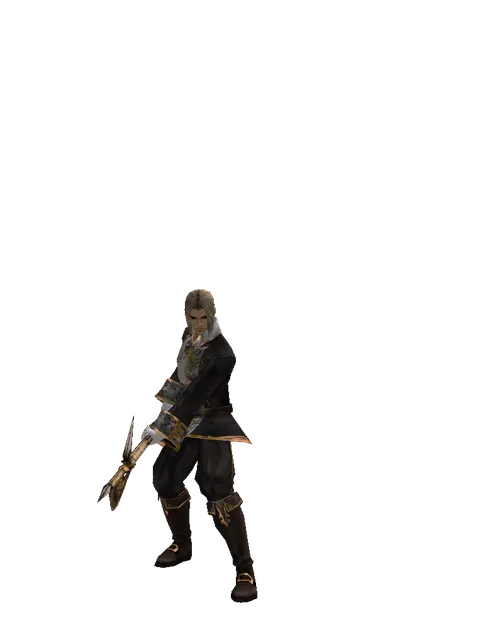 Poleaxe on a male Human fighter, front view
