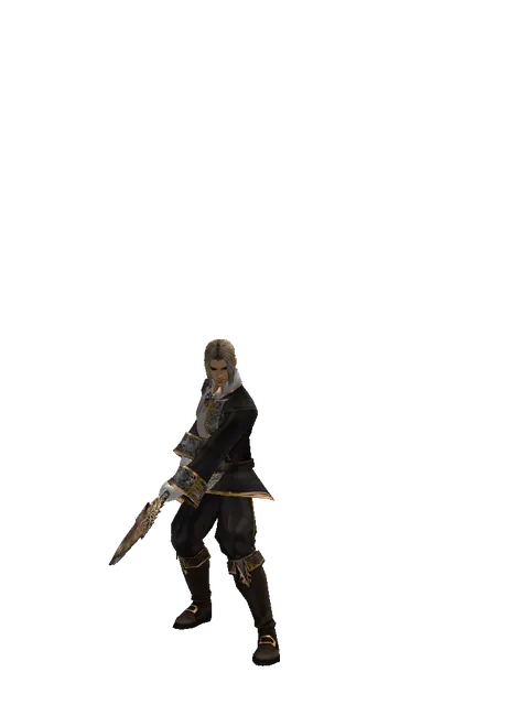 Saint Spear on a male Human fighter, front view