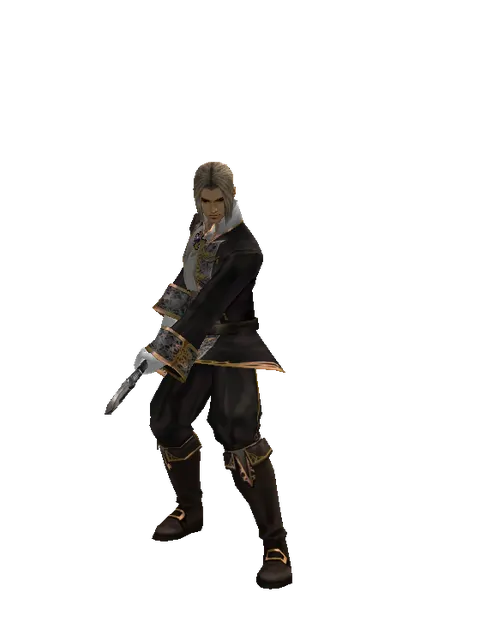 Short Spear on a male Human fighter, front view