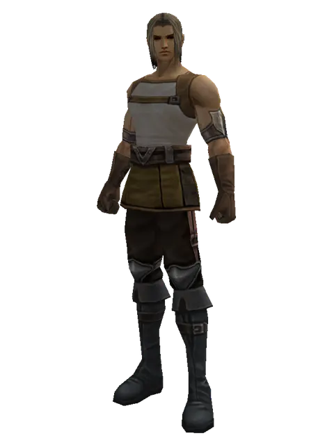 Apprentice's (robe) on a male Human fighter, front view