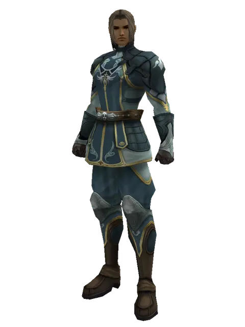Clan Oath Set - Robe on a male Human fighter, front view